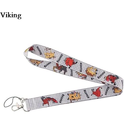 Cartoon Beaver Cute Animal Print Lanyard For Keys Lanyard For Phone Keys ID Badge Holder Keychain Neck Strap Hang Rope G0505