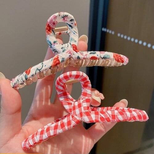 Floral Fabric Cross Hairpin Hair Clip Hair Accessories