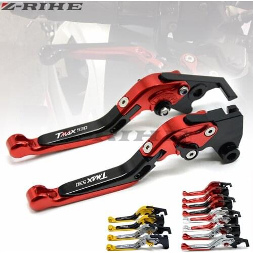 Tmax530 LOGO CNC Foldable&Extendable Brake Clutch Levers For Yamaha Tmax 530 TMAX-530 2008-2018 2009 Motorbike Accessories