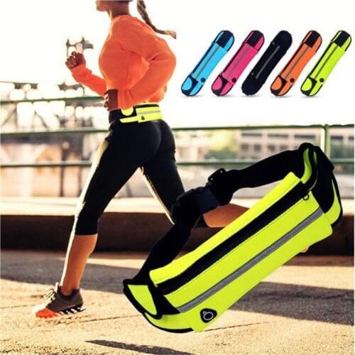Unisex Waterproof Sports Belt Bag With Zipper, Adjustable Belt And Earphone Pocket, Light Jogging And Cycling Fitness Sports Bag