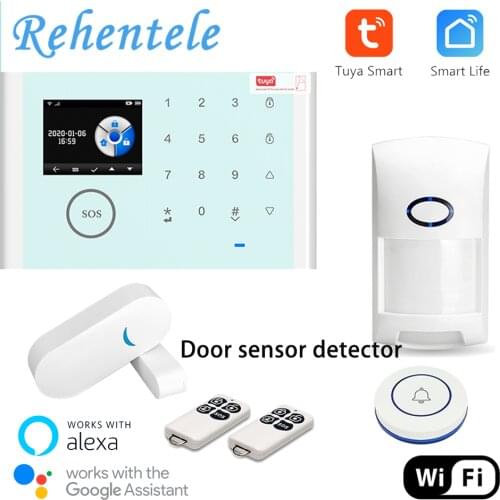 Tuya Smart WiFi Door Sensor Detector GSM Keyboard Touch Intelligent Voice Anti-Theft Alarm System Security Home With Google