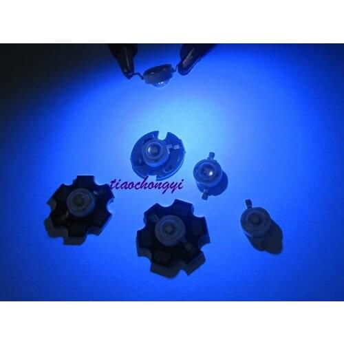 1 10 20 50 100pcs 3W High Power UV ultraviolet 365nm-370nm LED Lamp Light