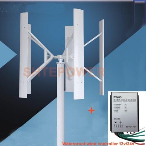 200W wind generator with 12V/24V wind power controller Wind Turbines windmill for small home system application