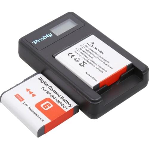 2Pcs PROBTY NP-BG1 NP BG1 NPBG1 Camera Battery + USB LCD Charger for SONY HX10 W30 DSC-W210 W100 W110 W120 H10 T100 HX30 W100
