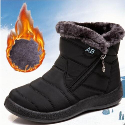 STS Women Boots Plus Size 43 Snow Boot For Women Winter Shoes Heels Winter Boots Ankle Botas Mujer Warm Plush Insole Shoes Women