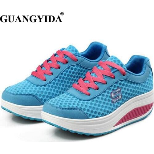 2017 Womens Running Shoes Platform Sneakers Shoes for Women Swing Wedges Shoes Breathable trainers ST44