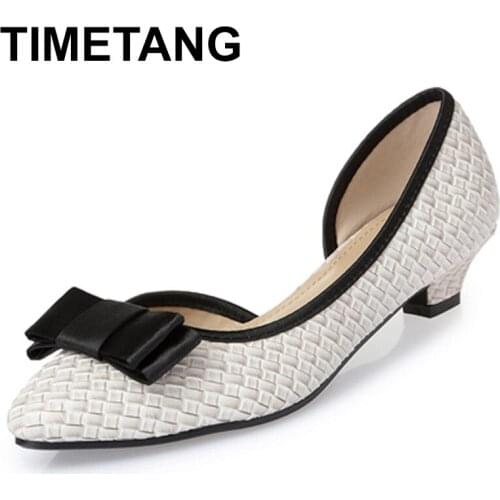 TIMETANGPlus Size Fashion Women Shoes Comfortable Womens Flats Lovely Bowknot Decoration FlatShoes PointedToe Casual ShoesE643