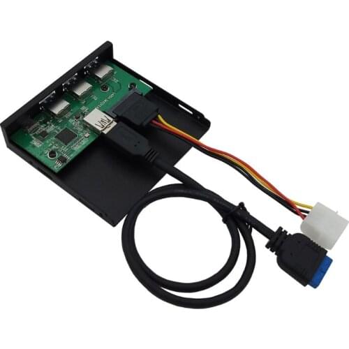 3.5Inch Floppy Drive Front Panel USB Hub 2 Ports USB 3.0 2x USB 3.1 Type C With 20 Pin Connector for Desktop PC