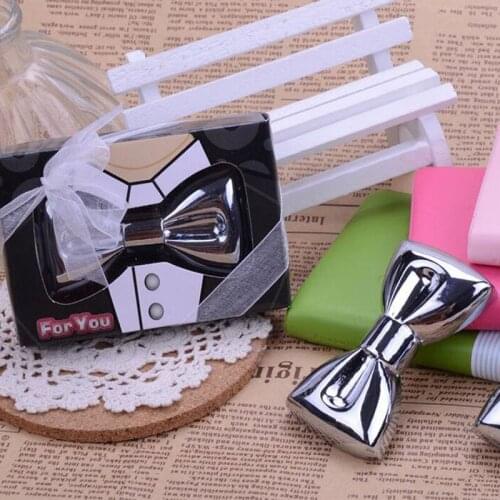 100pcs/Lot Fashion Metal Bow Tie Beer Bottle Opener Wedding Party Bridal Shower Favors And Gifts For Guest ZA4667