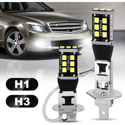 2pcs Super Bright H1 H3 Led Bulb Car Fog Lights Day Running Light Bulb Auto Fog Lamp 6000K White 12V