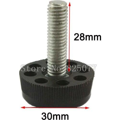20PCS Black M8x28mm Screw 30mm Base Adjustable Furniture Leg Table Leveling Feet Pad CP495