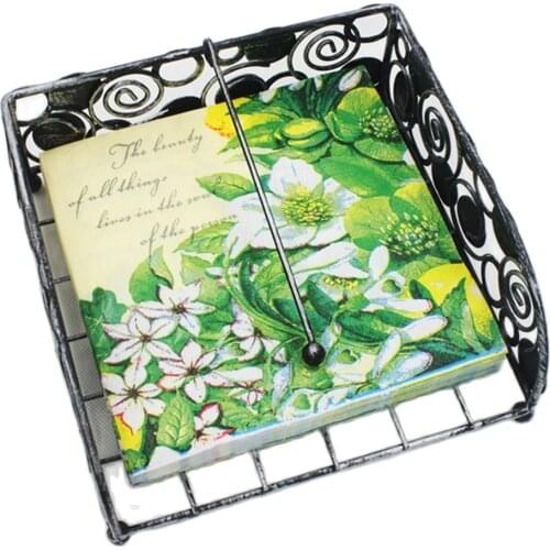 33*33cm 20pcs/lot Green Flower Color Printed Paper Napkins Creative Tissues Facial Tissues Napkins Birthday Party Decorations