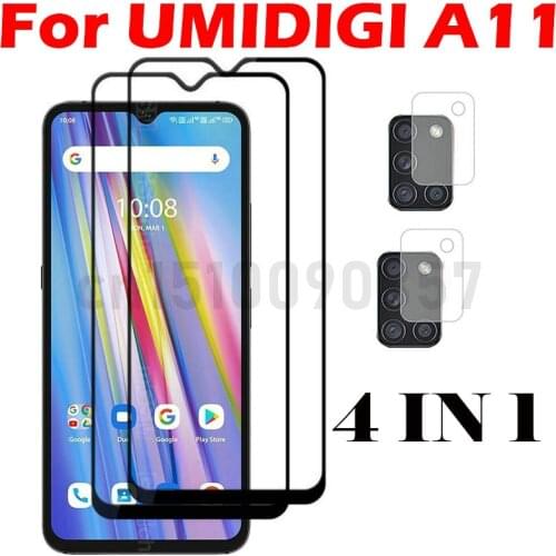 4-in-1 Camera Tempered Glass On For UMIDIGI A11 6.53" ScreenProtector Glass For UMIDIGI A11 2.5 D Glass