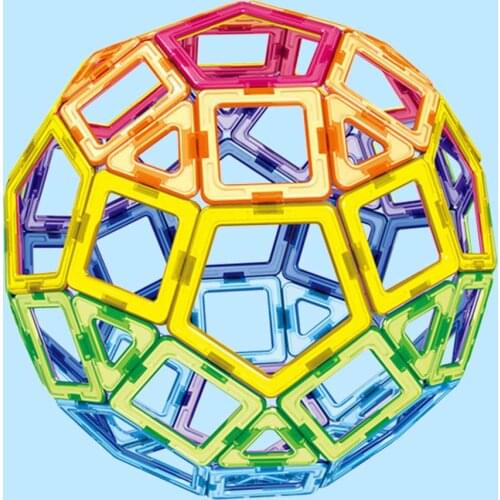 62pcs Plastic Magnetic Designer Building Blocks Stacking Bricks Construction Magnet Jigsaw Model Educational Toys For Kids Gifts