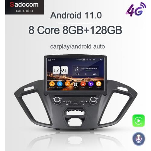 8" 720P PX6 DSP IPS Android 10.0 6 Core 4G 64GB Car DVD Radio Player GPS RDS car radio 5.0 For Ford Transit Custom 2013 -2018