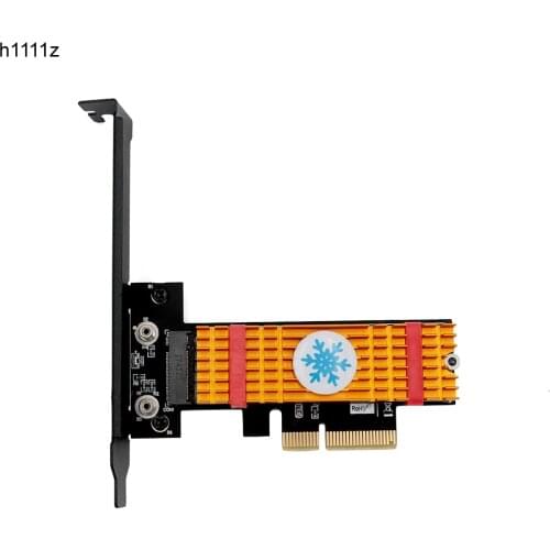 PCI Express 3.0 x4 to M.2 NVMe SSD NGFF Pcie M2 Riser Card Adapter Suppor 2242 2260 2280 M2 SSD Low Profile Bracket M.2 Heatsink