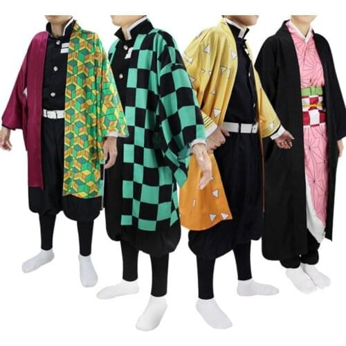 Anime Demon Slayer Kimetsu no Yaiba Tanjirou Nezuko Cosplay Costume Cosplay Kimono