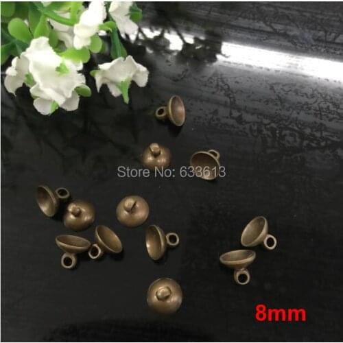 Freeshipping 100pcs 8mm Gold Cap Connector for Glass Bulb/Pendant, golden for glass globes, glass ball. metal cap 3 color