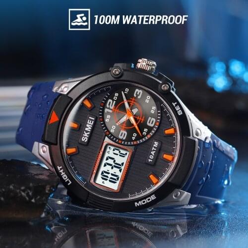 100m Waterproof Sports Watches SKMEI Brand Military Men Wristwatches 3 Time Stopwatch Alarm Digital Clock Relogio Masculino