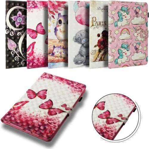 Case For Samsung Galaxy Tab S4 10.5" T830 T835 SM-T830 Case PU Leather Stand Smart Cover 10.5 inch Owl Butterfly Eiffel Tower