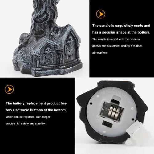 Low Heat Decoration Prop Halloween Party Favor Decorative Candle Light for Haunted House