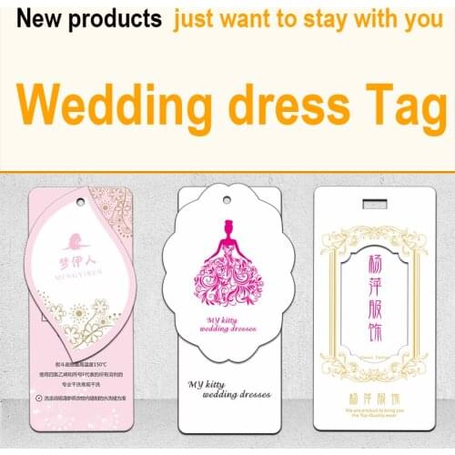 FreeShippingCustomizedCustom Womens Childrens Clothing Fashion Wedding Dress HangTagsCothPrintedPrinting HangSimple atmosphere