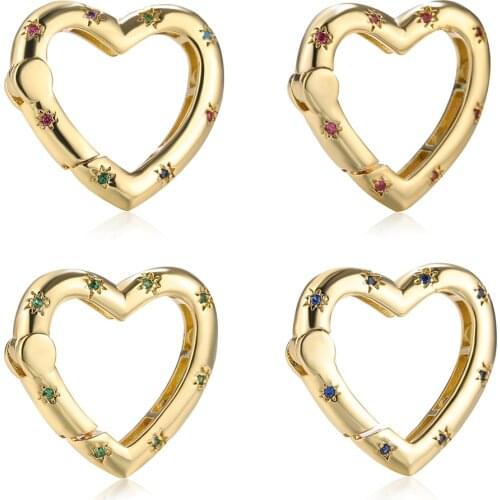JUYA 2021 New DIY Clasps For Jewelry Making Cubic Zirconia Real Gold Plating Clasp Hoops Connectors Jewerly Findings Accessories