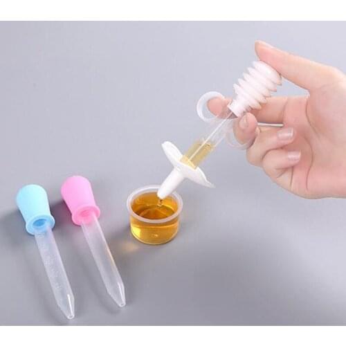 2Pcs Baby Kids Smart Medicine Dispenser Needle Feeder Squeeze Medicine Dropper Dispenser Pacifier Feeding Utensils
