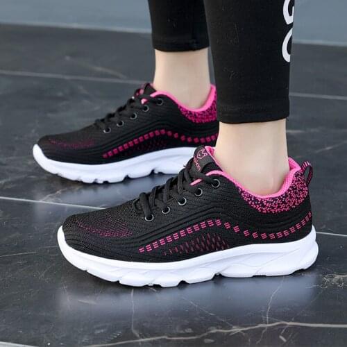 New Women Casual Shoes 2021 Summer Breathable Sock Shoes Lace-up Walking Shoes Ladies Outdoor Sneakers Womens Vulcanized Shoes