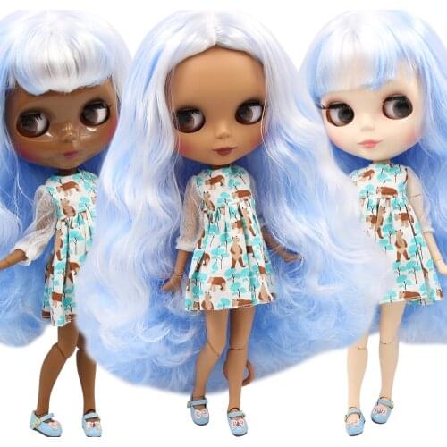 ICY DBS Blyth Doll No.BL136/6005 White mix Blue hair 1/6 bjd ob24 anime girl