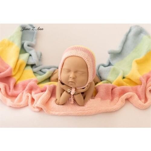 Summer candy color woven hat+ wrapped cloth suit newborn photography props baby photo studio shooting accessories