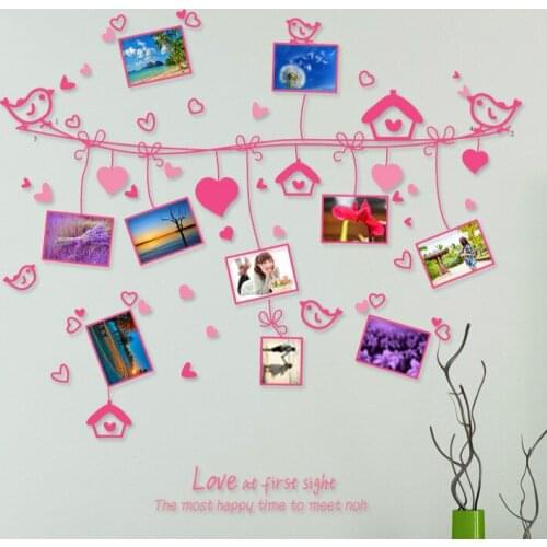 Love Rope Photo Frame Wall Stickers For Living Room Bedroom TV Background Sofa Decorative Stickers