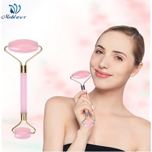 Natural Jade Roller Gua Sha Lymphatic Drainage Tool for Face Neck Body Anti Aging Treatment Reduces Wrinkles Fine Lines Portable