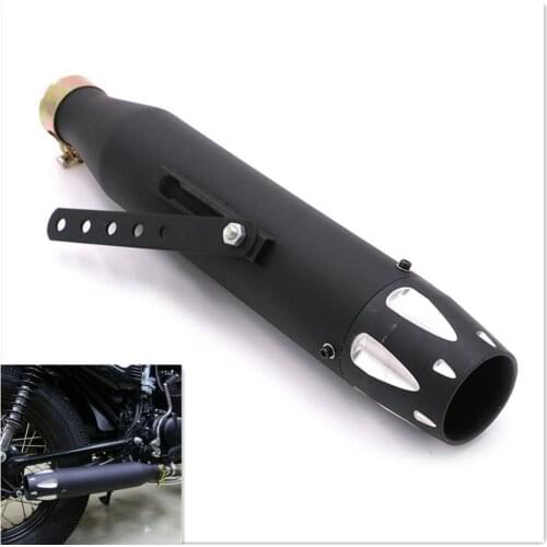 Matte Black New Universal Antiqued Vintage Retro Motorcycle Motorbike Muffler Exhaust Pipe For Harley Custom Bobber Cafe Racer