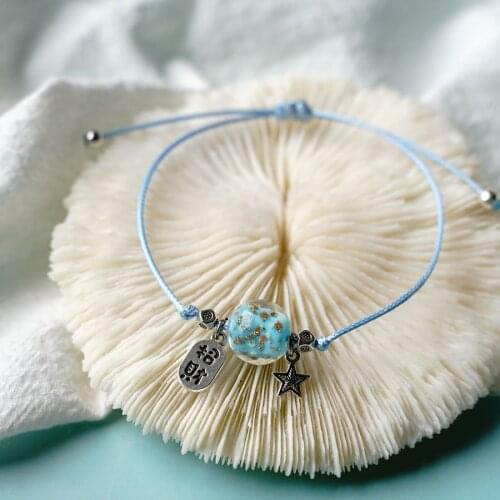 Meetvii Luminous Glass Ball Lovers' Glow Bracelet In The Dark Night Light ZhaoCai Star Charm Bracelet for Women Men Jewelry