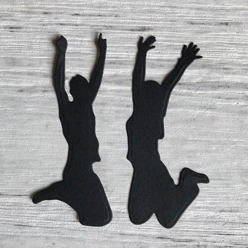 Miss Vintage Jump People Metal Cutting Dies Craft Scrapbook Card Decorative Die Template For Diy Album Paper Card Die Stencil