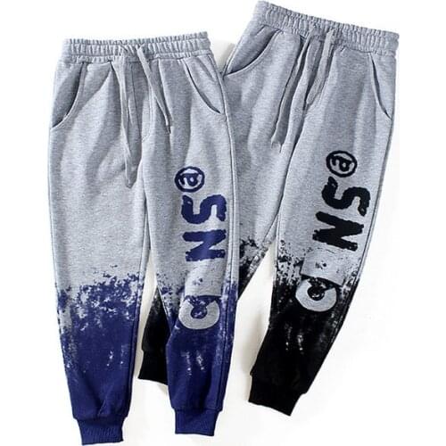 Boys and girls spring autumn fashion sports pants new Korean version letter printing 5-15 years in Older childr Quality clothing