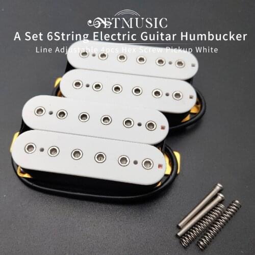 6 String Electric Guitar Pickups Humbucker Dual in Line Adjustable 12pcs Hex Screw Pickup White