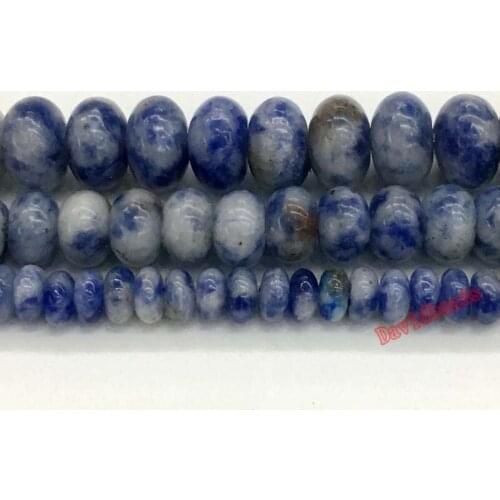 Natural Stone Blue Spot Stone Rondelle Abacus Beads For Jewelry Making Charm DIY Bracelet