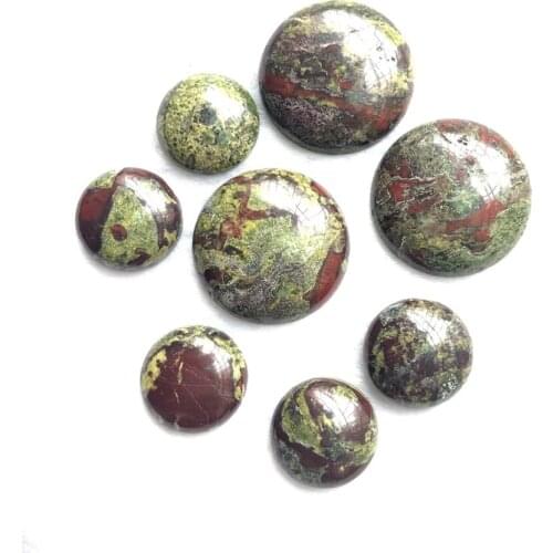 Wholesale 4pcs 100% Natural Dragon Blood Stone Bead Cabochon 20mm 30mm Round Gem stone Bead Pendant, Ring Face