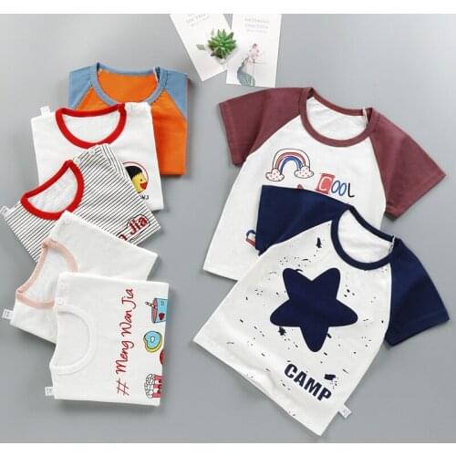 1-6Y Kids Boys T-shirt New Design Baby Cotton Tops Summer Clothing Toddler Fashion T-shirt Cute Children Play Clothes