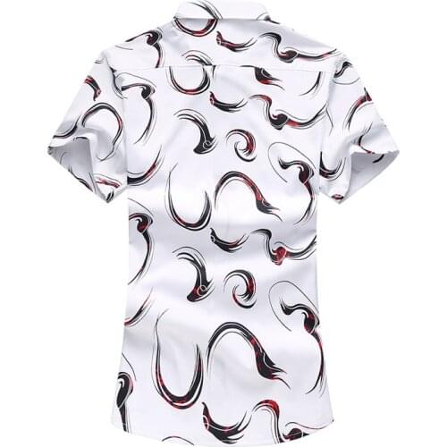 Men Korea New Summer Shirts Fashion Printing Male Casual Short Sleeve Button Shirts Cool Breathable Mens Clothing 5XL 6XL
