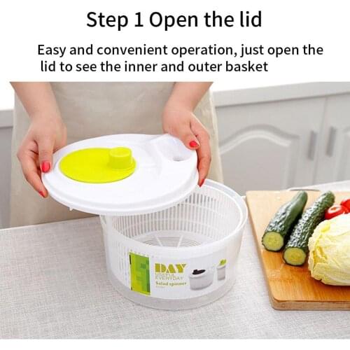 Salad Spinner Lettuce Greens Washer Dryer Drain Crisper Strainer For Washing Drying Leafy Vegetables Kitchen Accessories