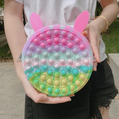 Cute Bag Fingertip Toys Push Bubble Popits Pendant New Bag Hot Sale Adult Decompression Toys Children Anti-Stress Fidget
