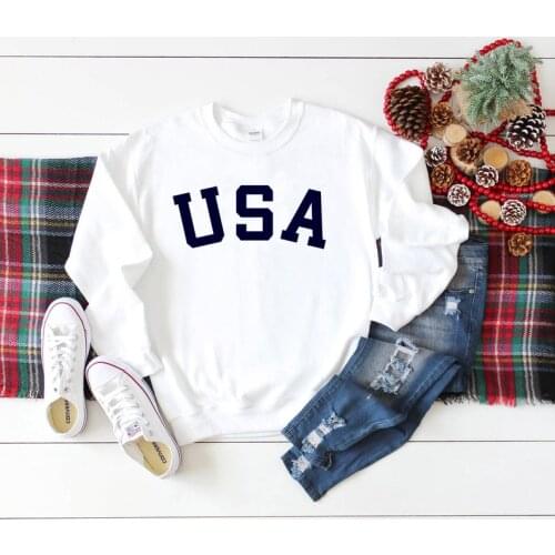 Skuggnas New Arrival USA Sweatshirt 70s US Clothing Gift Patriot and university students gift Long Sleeve Fashion Jumper
