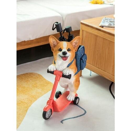 Skateboard Dog Resin Crafts Home Decorative Statue Living Room Childrens Room Decor Sculpture Nordic Modern Decor Accessories