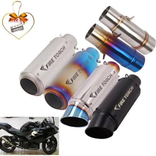 Slip On For Kawasaki Ninja400 Ninja 400 Z400 2018 - 2021 Motorcycle Escape Fire Torch Exhaust Pipe Modified 51mm interface