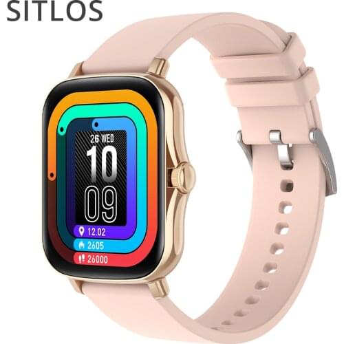 SITLOS 2020 Smart Watch P8 Plus Women 1.69 Inch Blood Pressure Heart Rate Tracker IP67 Waterproof 8 Modes for Android iOS