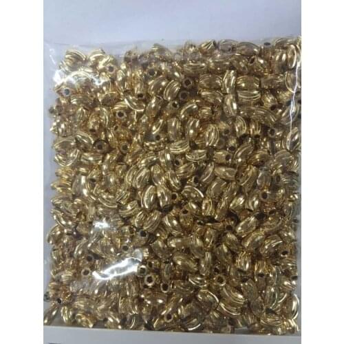 Color preserving! ! 4 * 6.5 mm copper pipe bending of cut flower of 14 gold solid spacer beads jewelry accessories