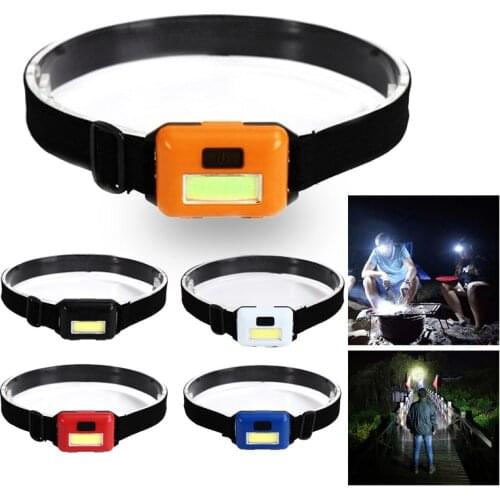 Mini COB LED Headlight High/low Light Blinking 3 Modes Outdoor Waterproof Night Riding Fishing Headlight Battery Powered